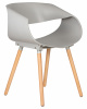 Стул обеденный DOBRIN ALIEN, ножки светлый бук, цвет светло-серый (GR-01)