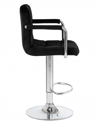 Стул барный DOBRIN KRUGER ARM, черный велюр (MJ9-101)