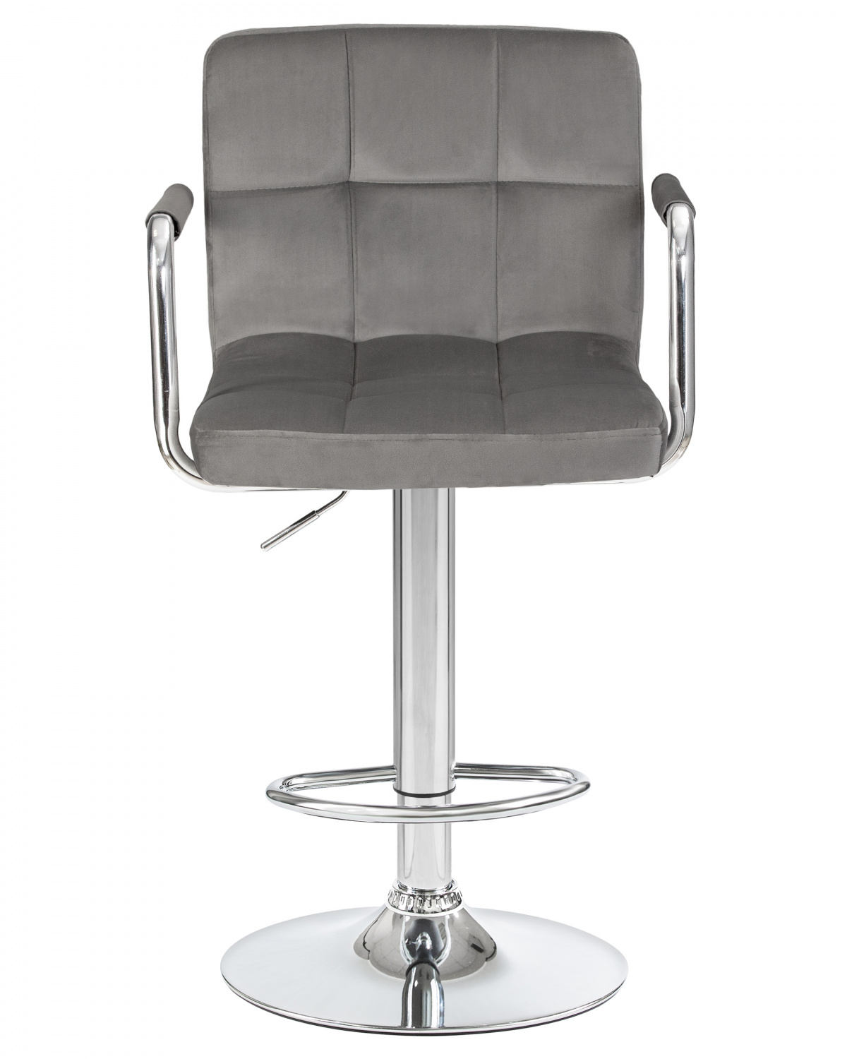 Стул барный DOBRIN KRUGER ARM, серый велюр (MJ9-75)