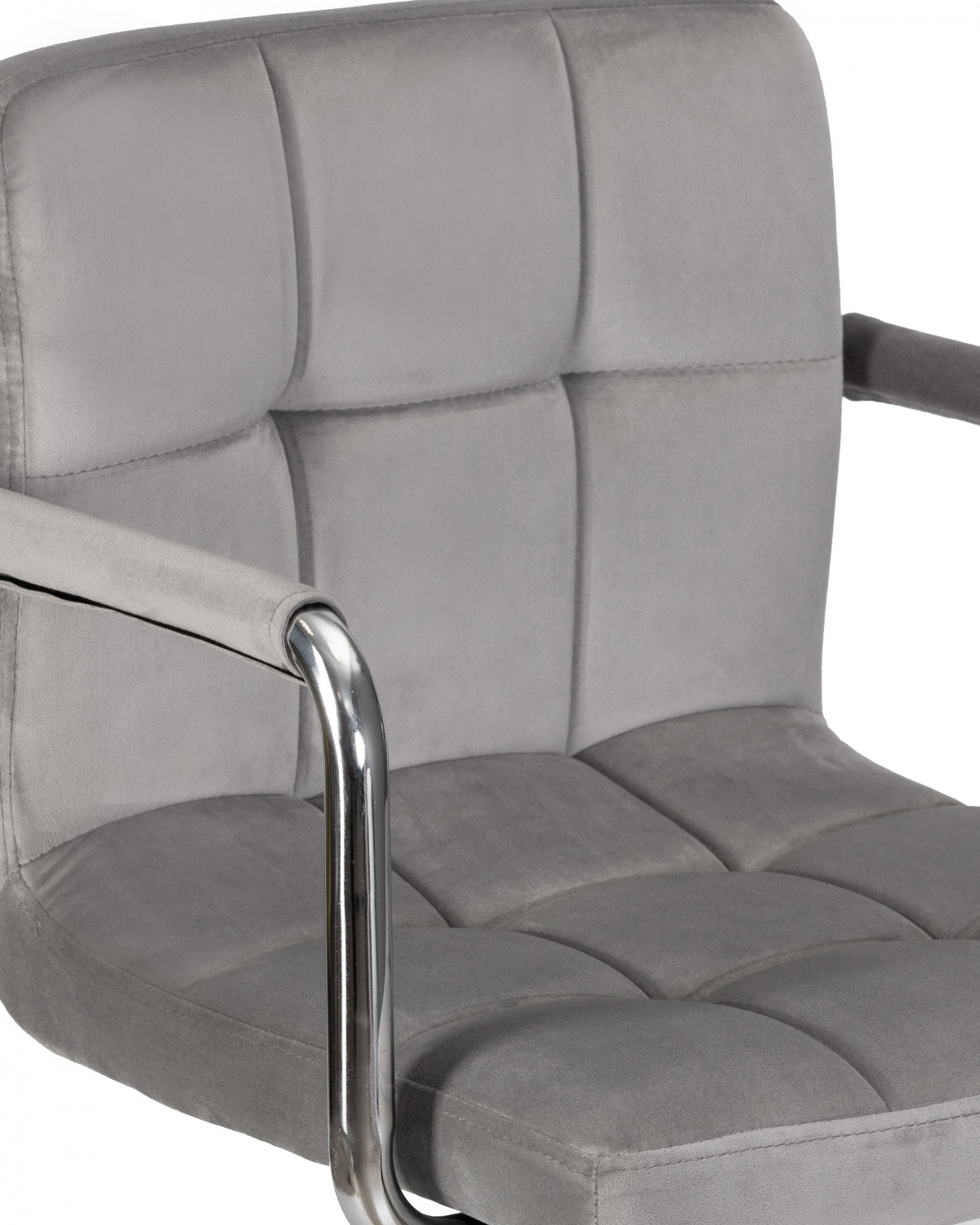 Стул барный DOBRIN KRUGER ARM, серый велюр (MJ9-75)