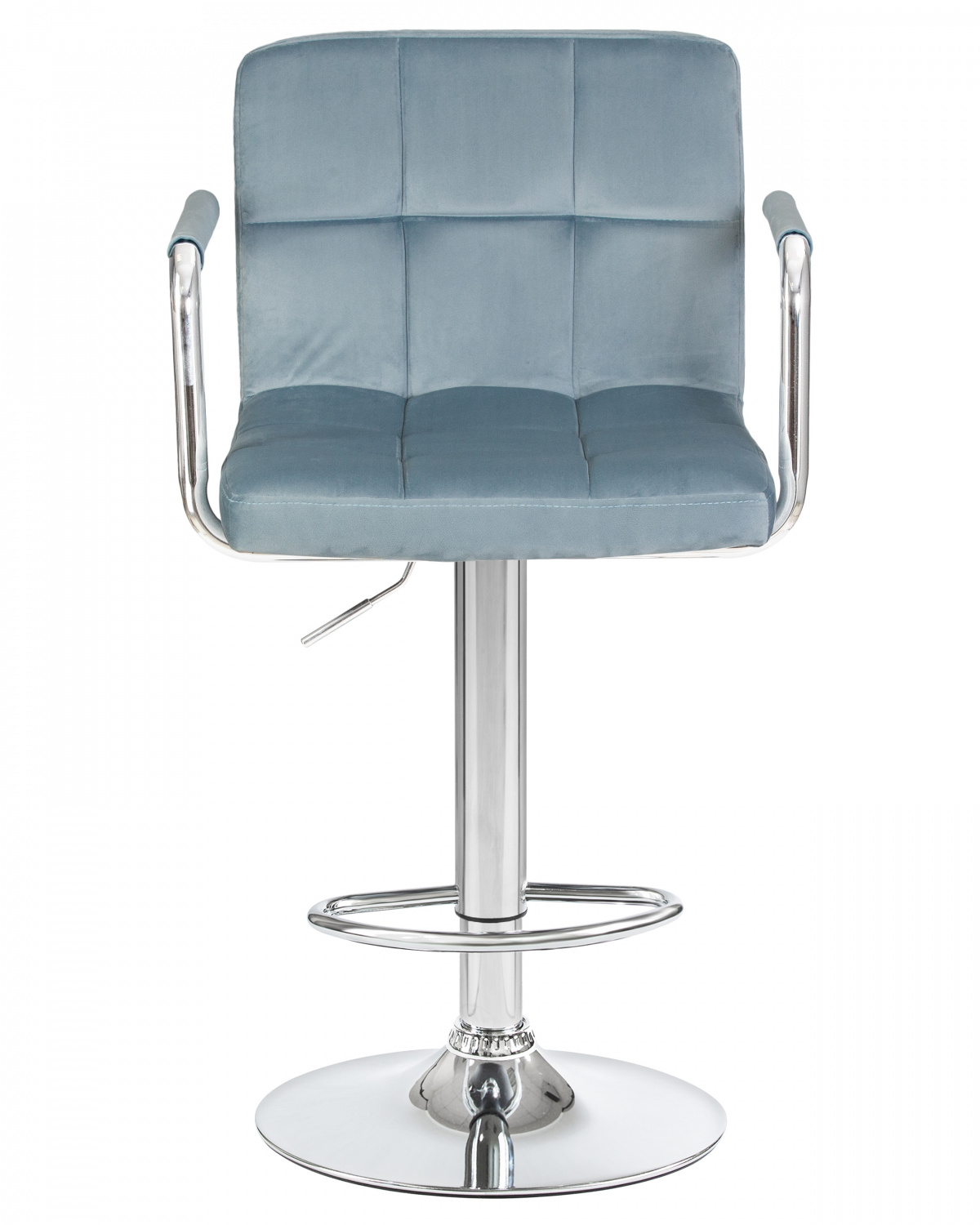 Стул барный DOBRIN KRUGER ARM, пудрово-голубой велюр (MJ9-74)