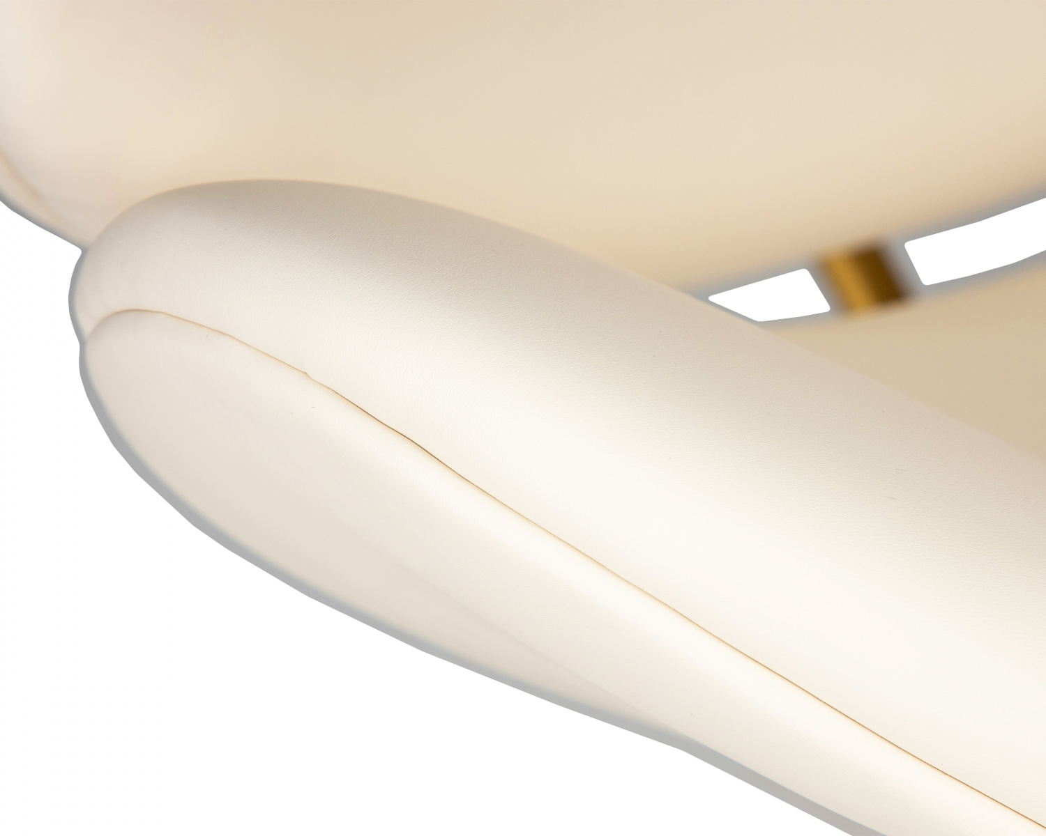 Кресло дизайнерское DOBRIN EMILY, белый винил YP17, золотое основание