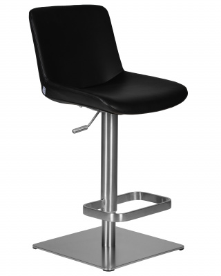 Стул барный DOBRIN ALDO, черный PU YP33-19, основание из нержавеющей стали