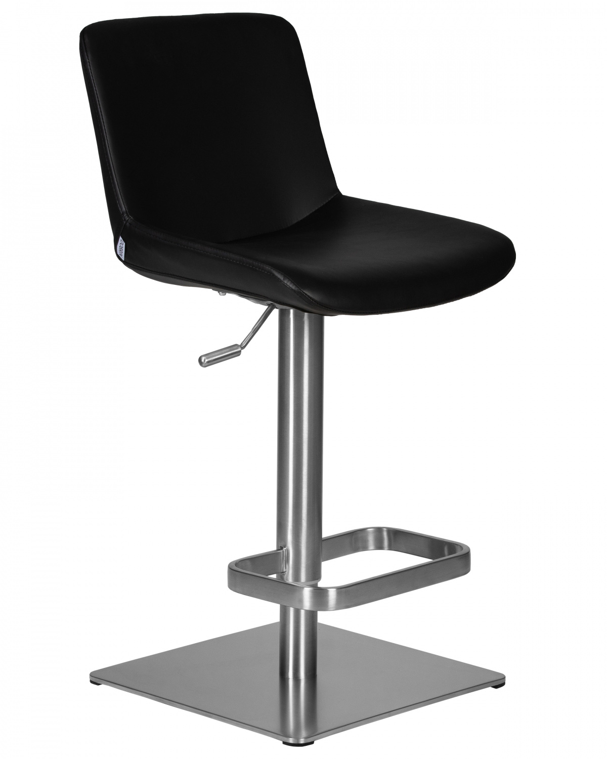 Стул барный DOBRIN ALDO, черный PU YP33-19, основание из нержавеющей стали