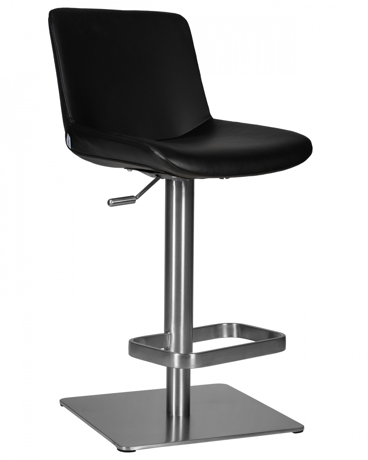 Стул барный DOBRIN ALDO, черный PU YP33-19, основание из нержавеющей стали