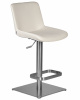 Стул барный DOBRIN ALDO, белый PU P23, основание из нержавеющей стали