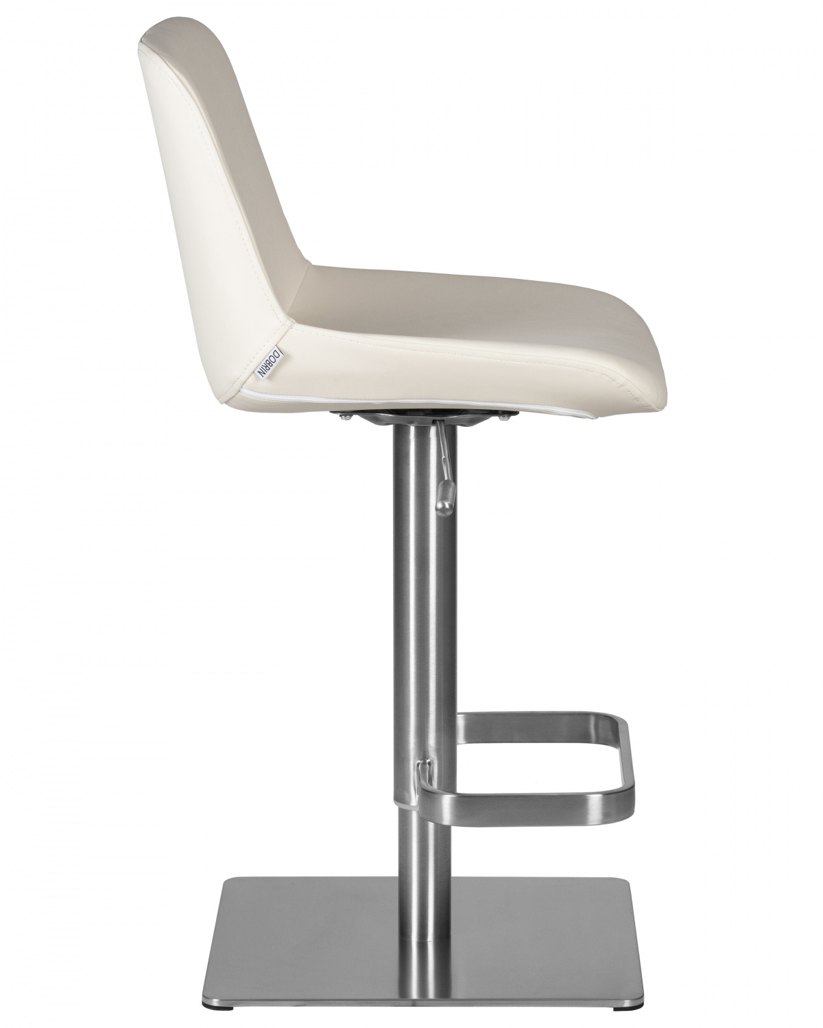 Стул барный DOBRIN ALDO, белый PU P23, основание из нержавеющей стали