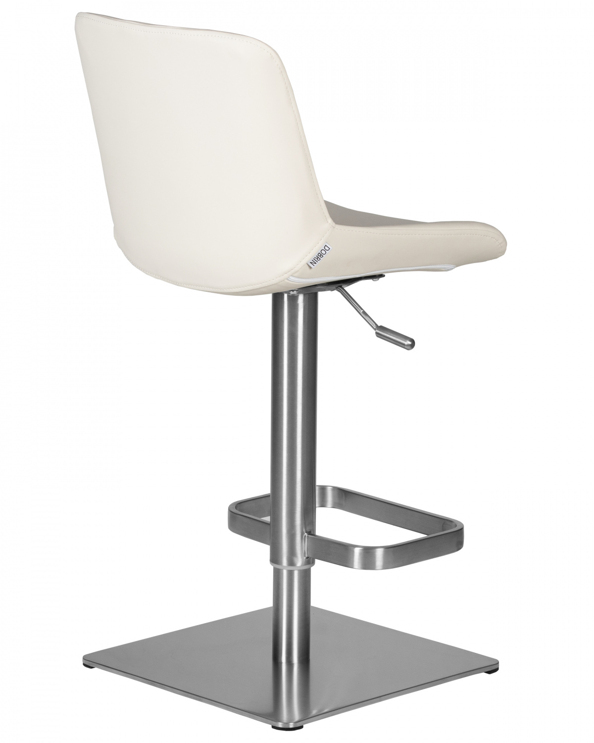 Стул барный DOBRIN ALDO, белый PU P23, основание из нержавеющей стали