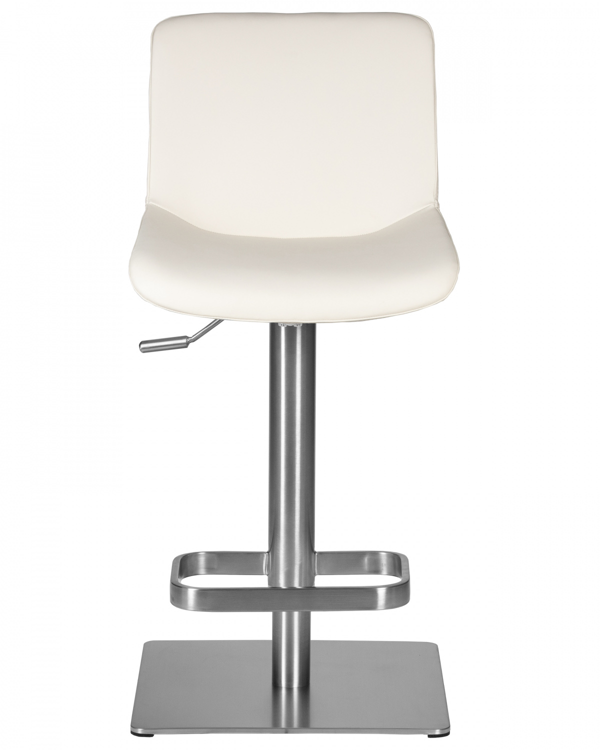 Стул барный DOBRIN ALDO, белый PU P23, основание из нержавеющей стали