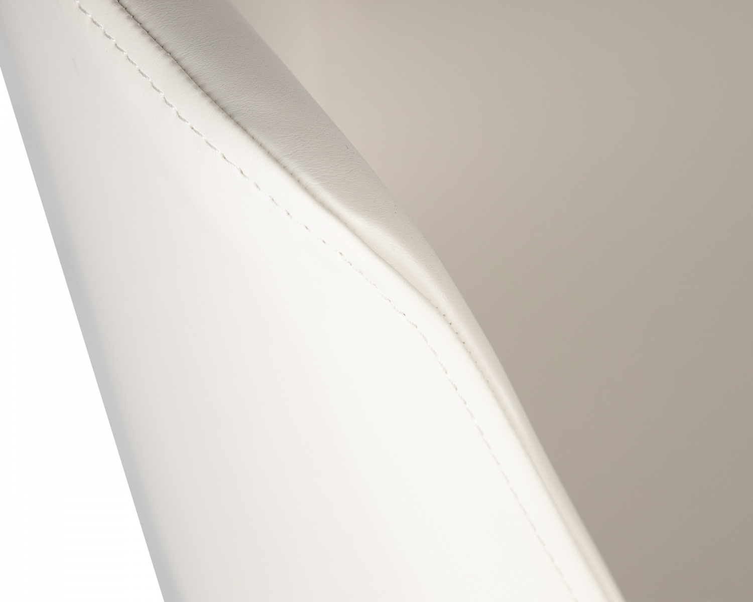 Стул барный DOBRIN ALDO, белый PU P23, основание из нержавеющей стали