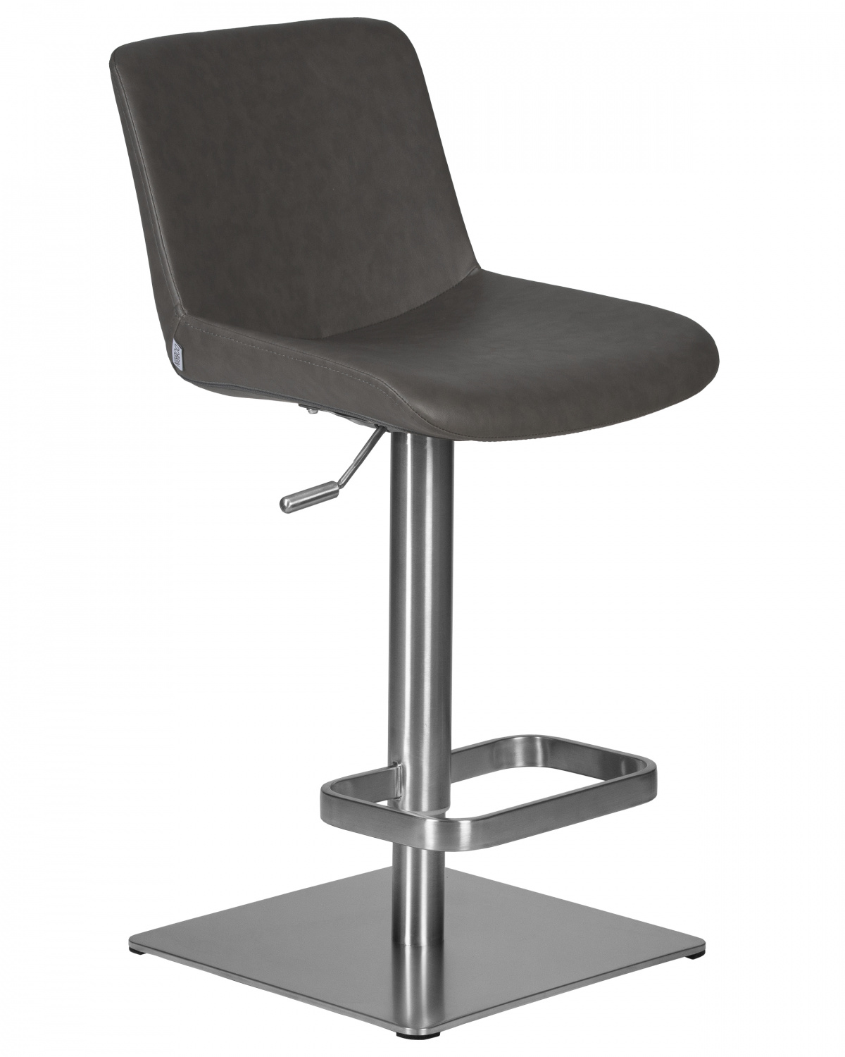 Стул барный DOBRIN ALDO, серый PU YP4, основание из нержавеющей стали