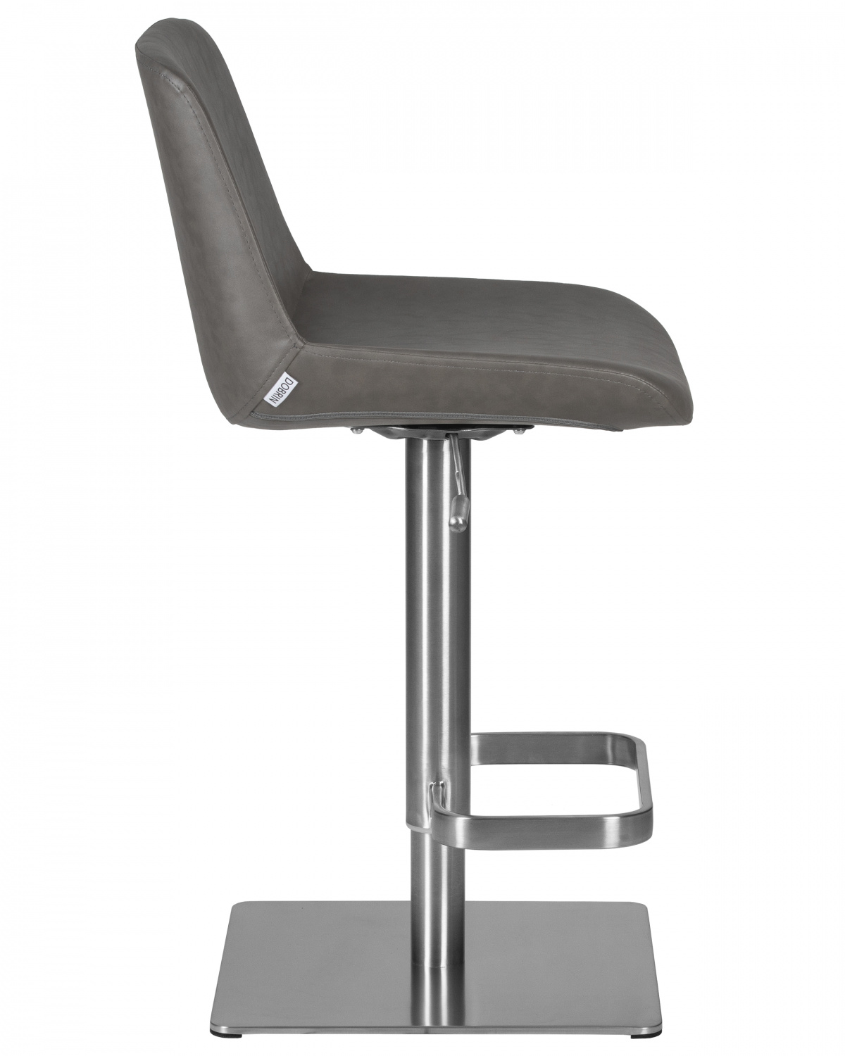 Стул барный DOBRIN ALDO, серый PU YP4, основание из нержавеющей стали