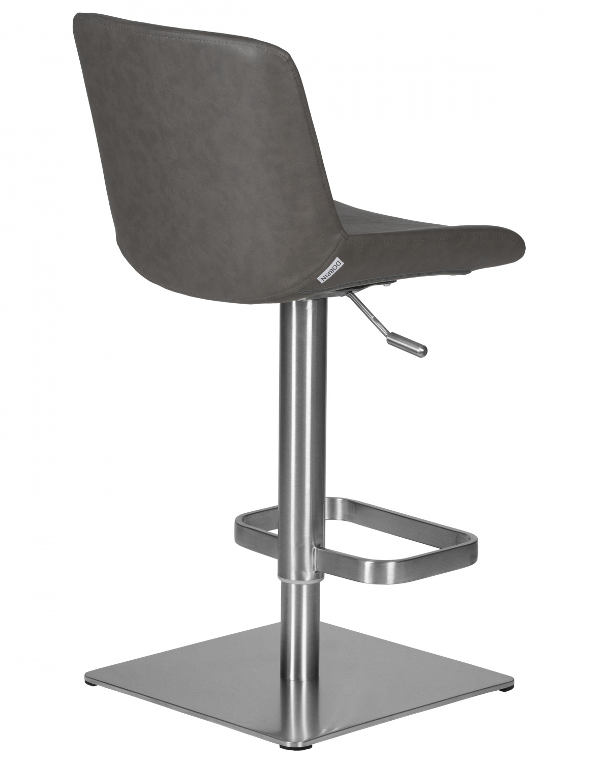 Стул барный DOBRIN ALDO, серый PU YP4, основание из нержавеющей стали