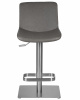 Стул барный DOBRIN ALDO, серый PU YP4, основание из нержавеющей стали