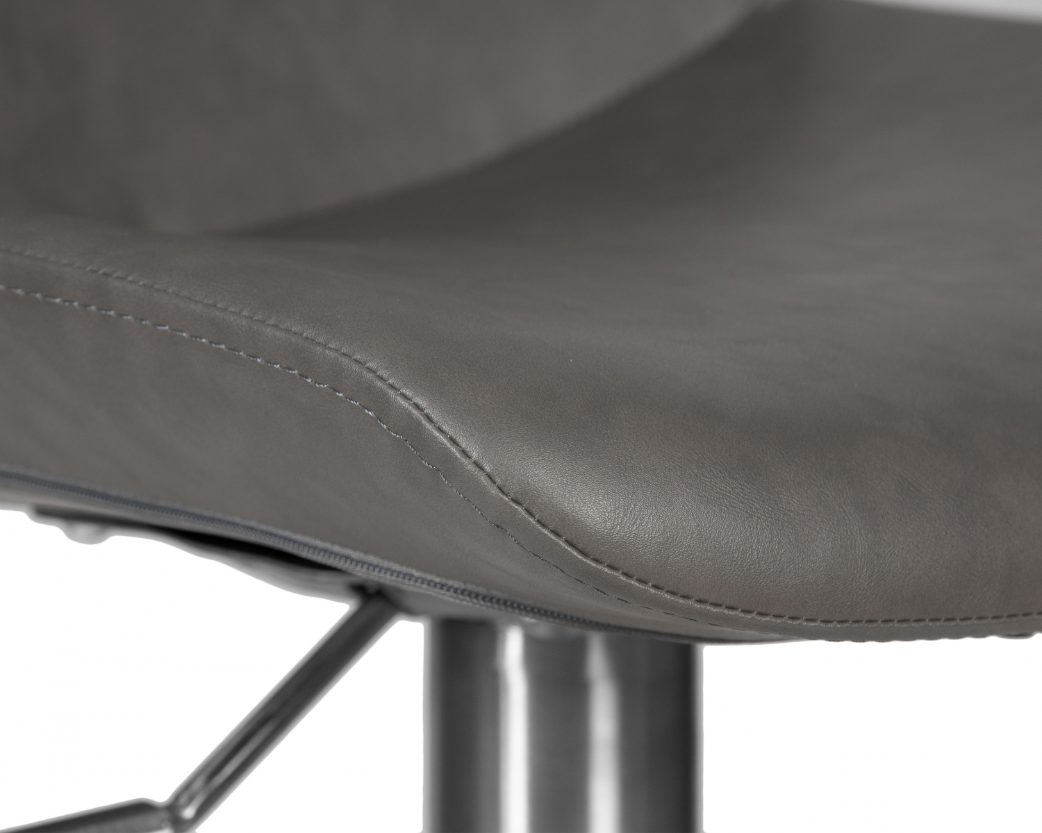 Стул барный DOBRIN ALDO, серый PU YP4, основание из нержавеющей стали