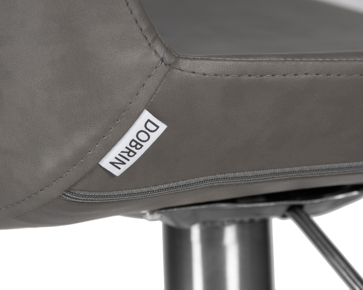 Стул барный DOBRIN ALDO, серый PU YP4, основание из нержавеющей стали