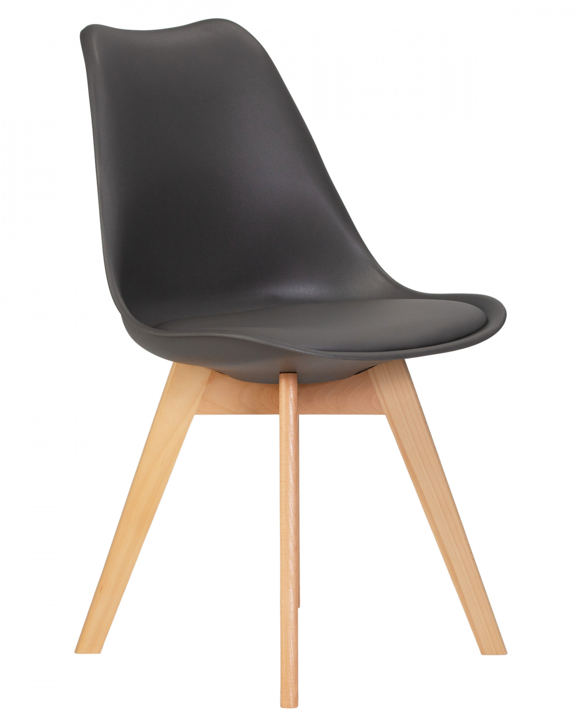 Стул обеденный DOBRIN JERRY SOFT, ножки светлый бук, цвет сиденья темно-серый (G-04)