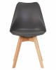 Стул обеденный DOBRIN JERRY SOFT, ножки светлый бук, цвет сиденья темно-серый (G-04)