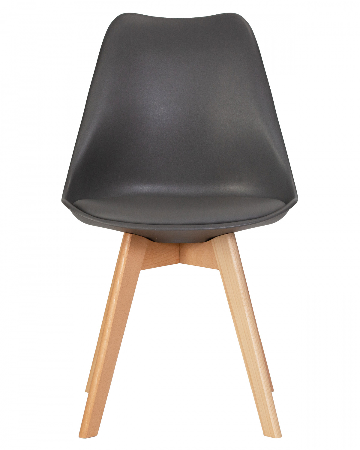 Стул обеденный DOBRIN JERRY SOFT, ножки светлый бук, цвет сиденья темно-серый (G-04)