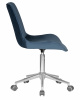 Кресло офисное DOBRIN DORA, синий велюр (1922-20), хромированная сталь