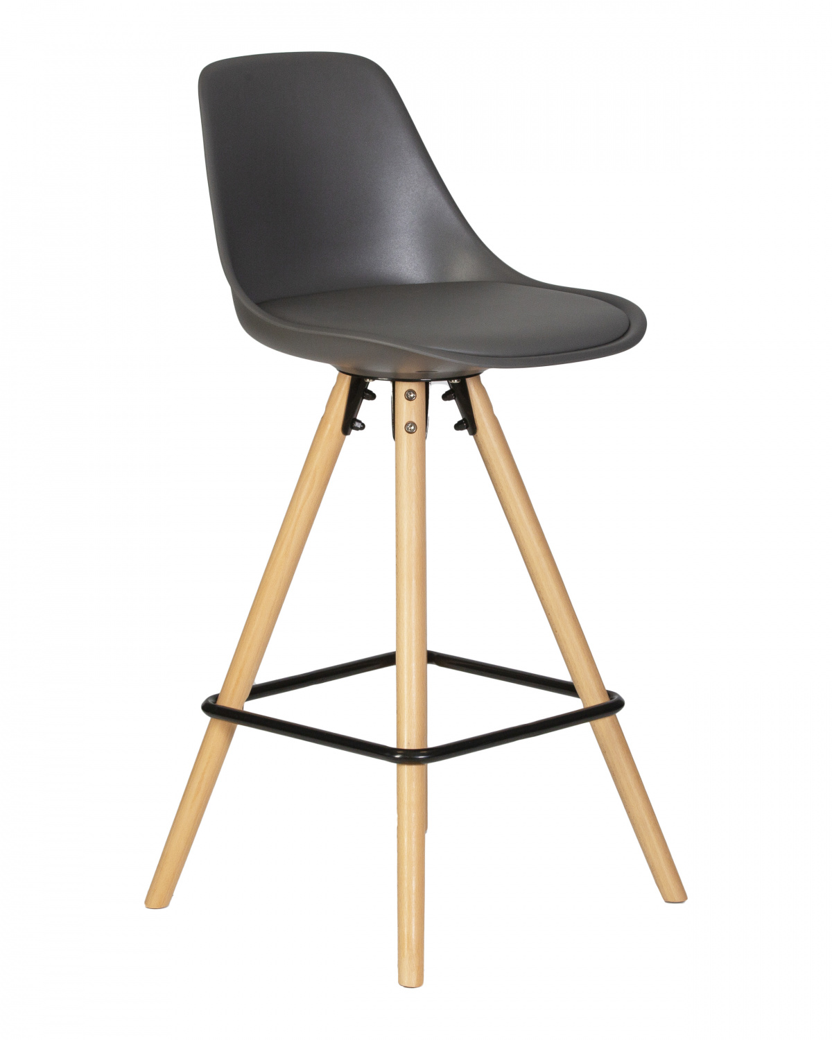 Стул полубарный DOBRIN RONNI, ножки светлый бук, тёмно-серый (GR-04)