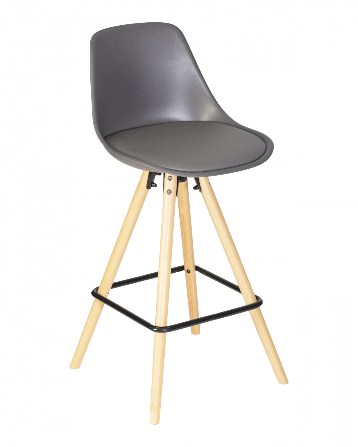 Стул полубарный DOBRIN RONNI, ножки светлый бук, тёмно-серый (GR-04)