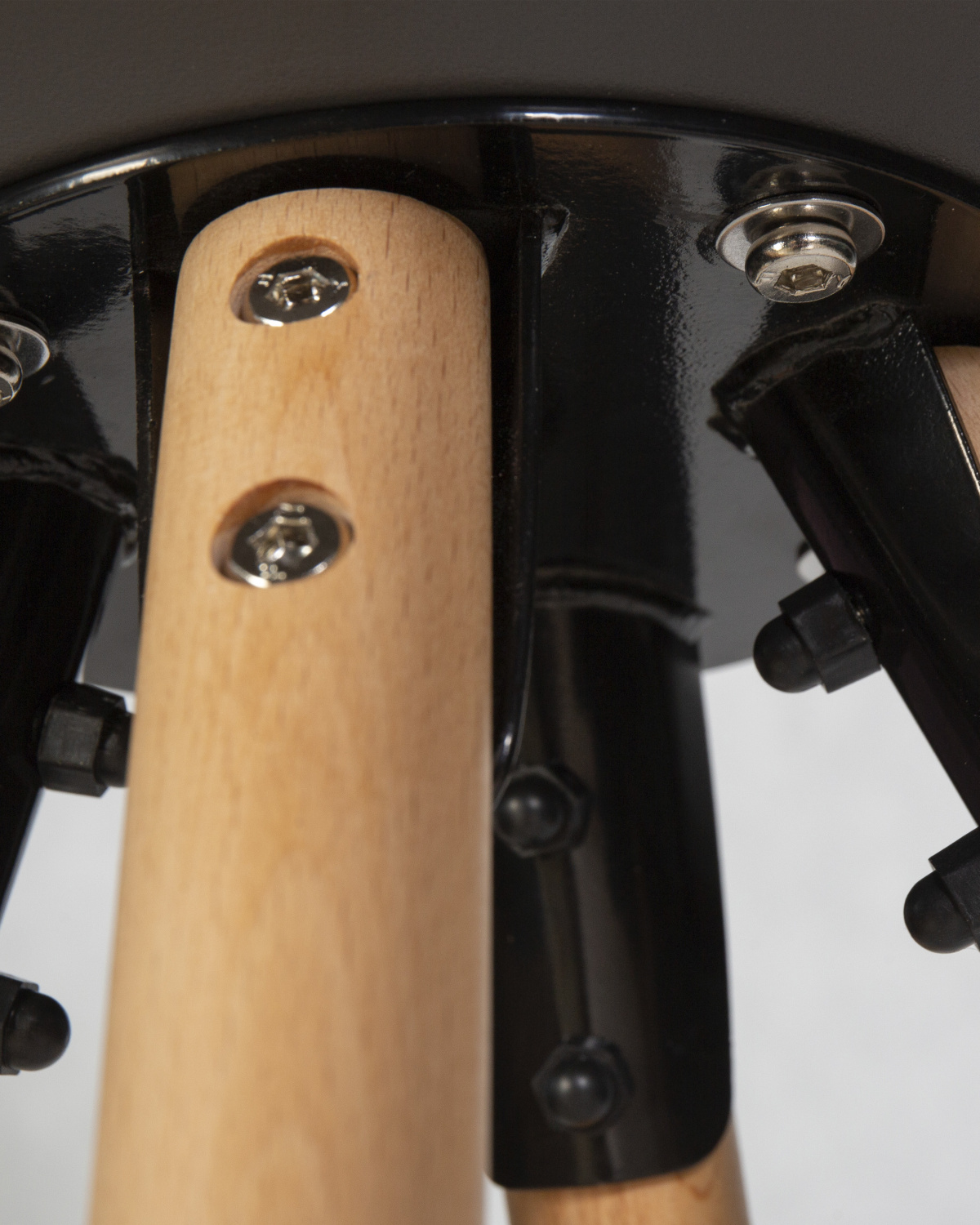 Стул полубарный DOBRIN RONNI, ножки светлый бук, тёмно-серый (GR-04)