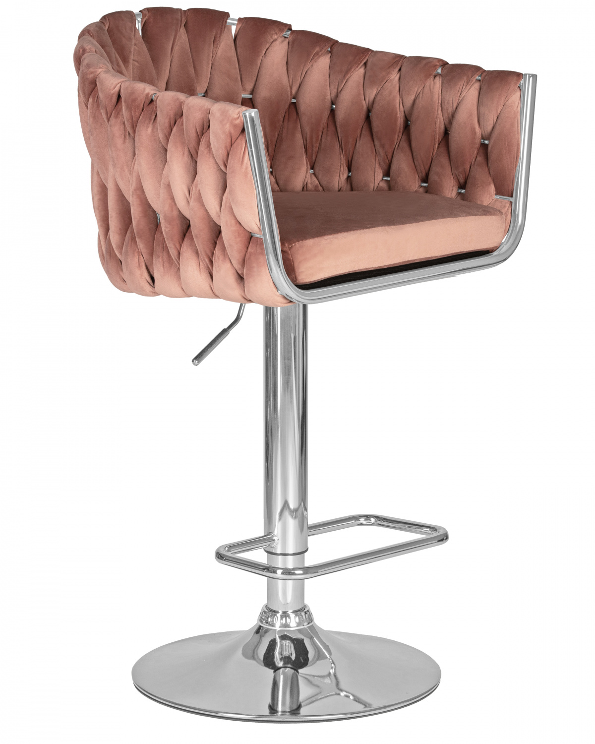 Стул барный DOBRIN MARCEL, пудрово-розовый велюр (MJ9-32)