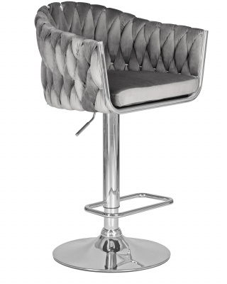 Стул барный DOBRIN MARCEL, серый велюр (MJ9-75)