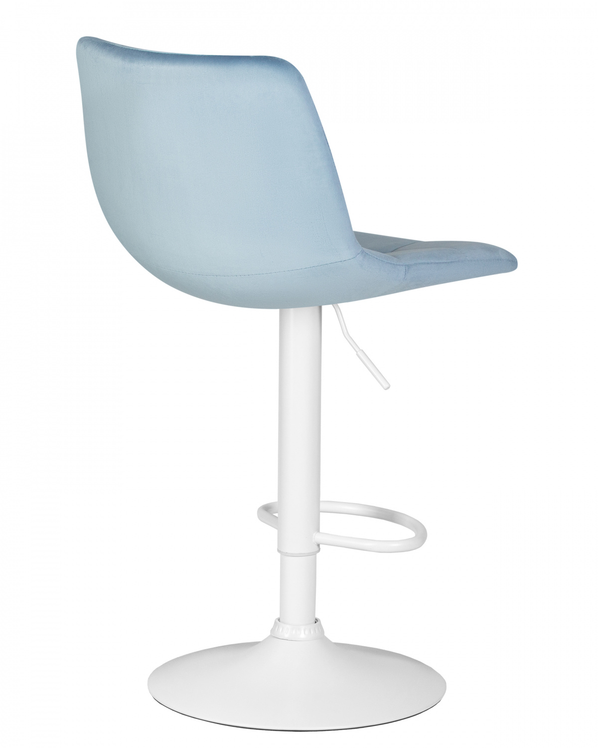 Стул барный DOBRIN TAILOR WHITE, пудрово-голубой велюр (MJ9-74)