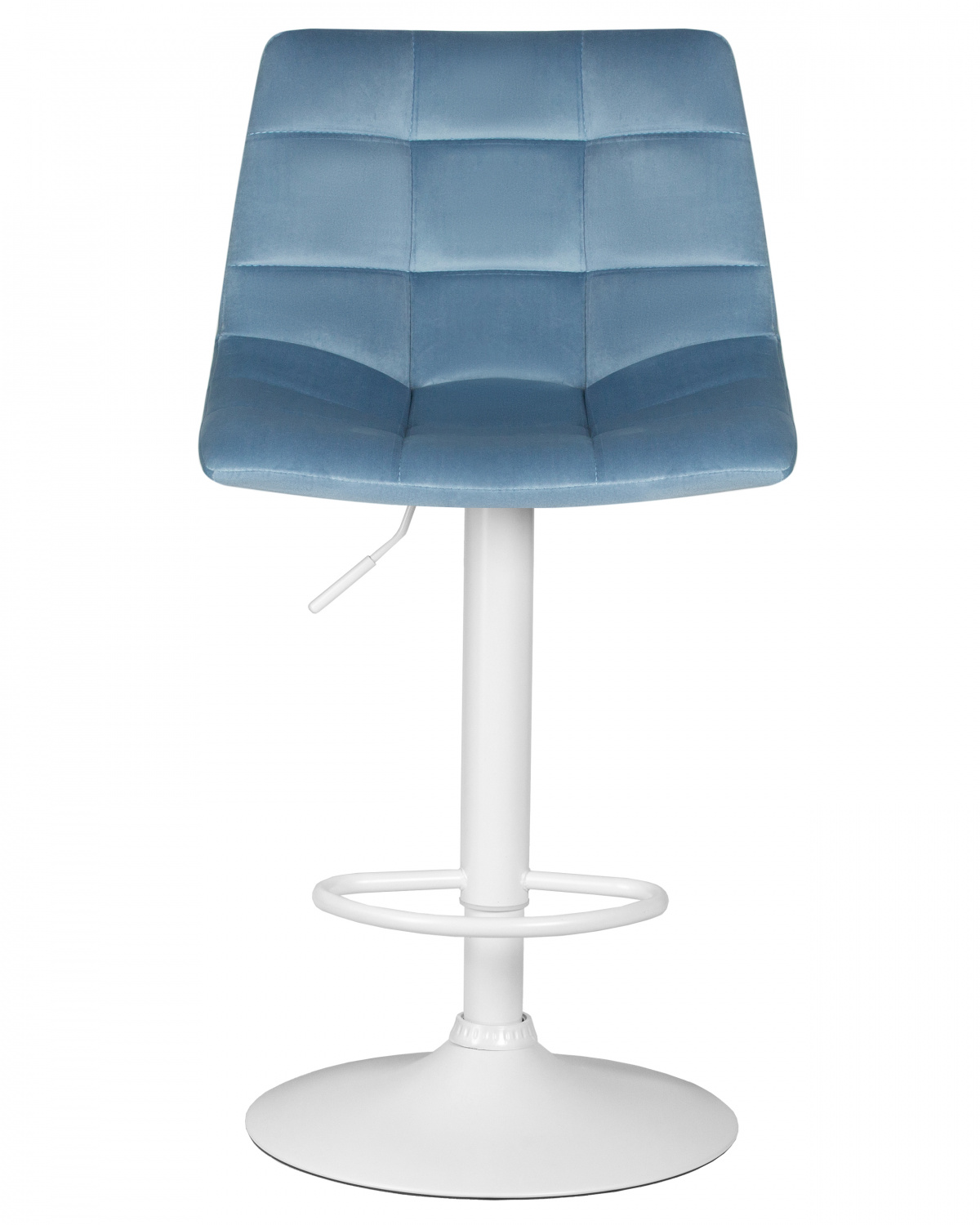 Стул барный DOBRIN TAILOR WHITE, пудрово-голубой велюр (MJ9-74)