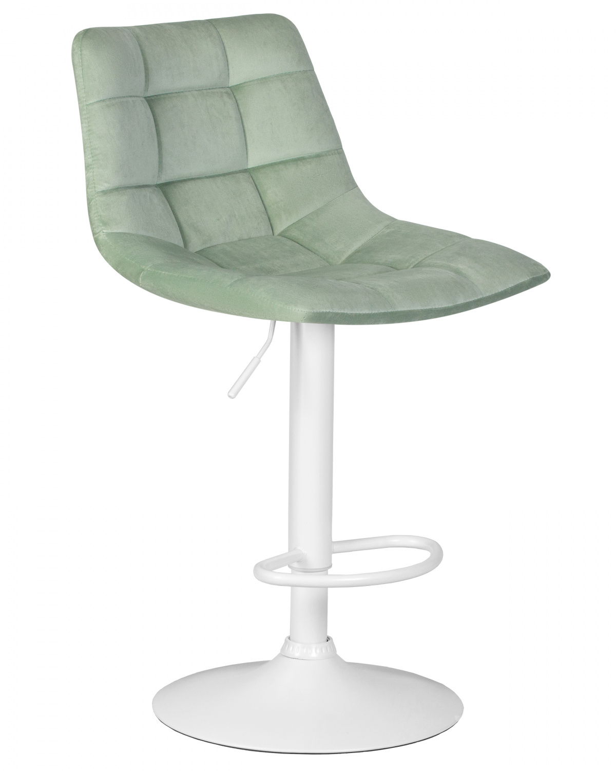 Стул барный DOBRIN TAILOR WHITE, пудрово-мятный велюр (MJ9-87)