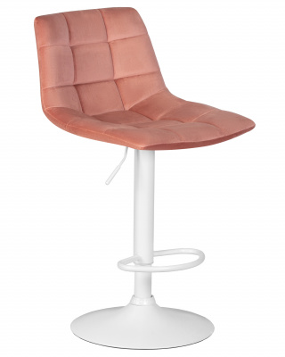 Стул барный DOBRIN TAILOR WHITE, пудрово-розовый велюр (MJ9-32)