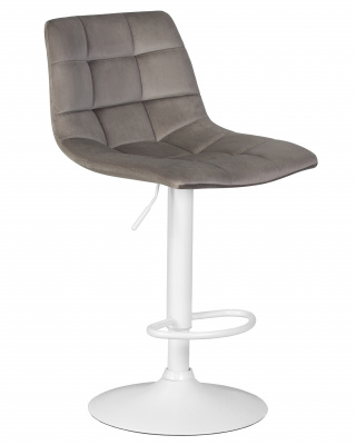 Стул барный DOBRIN TAILOR WHITE, серый велюр (MJ9-75)