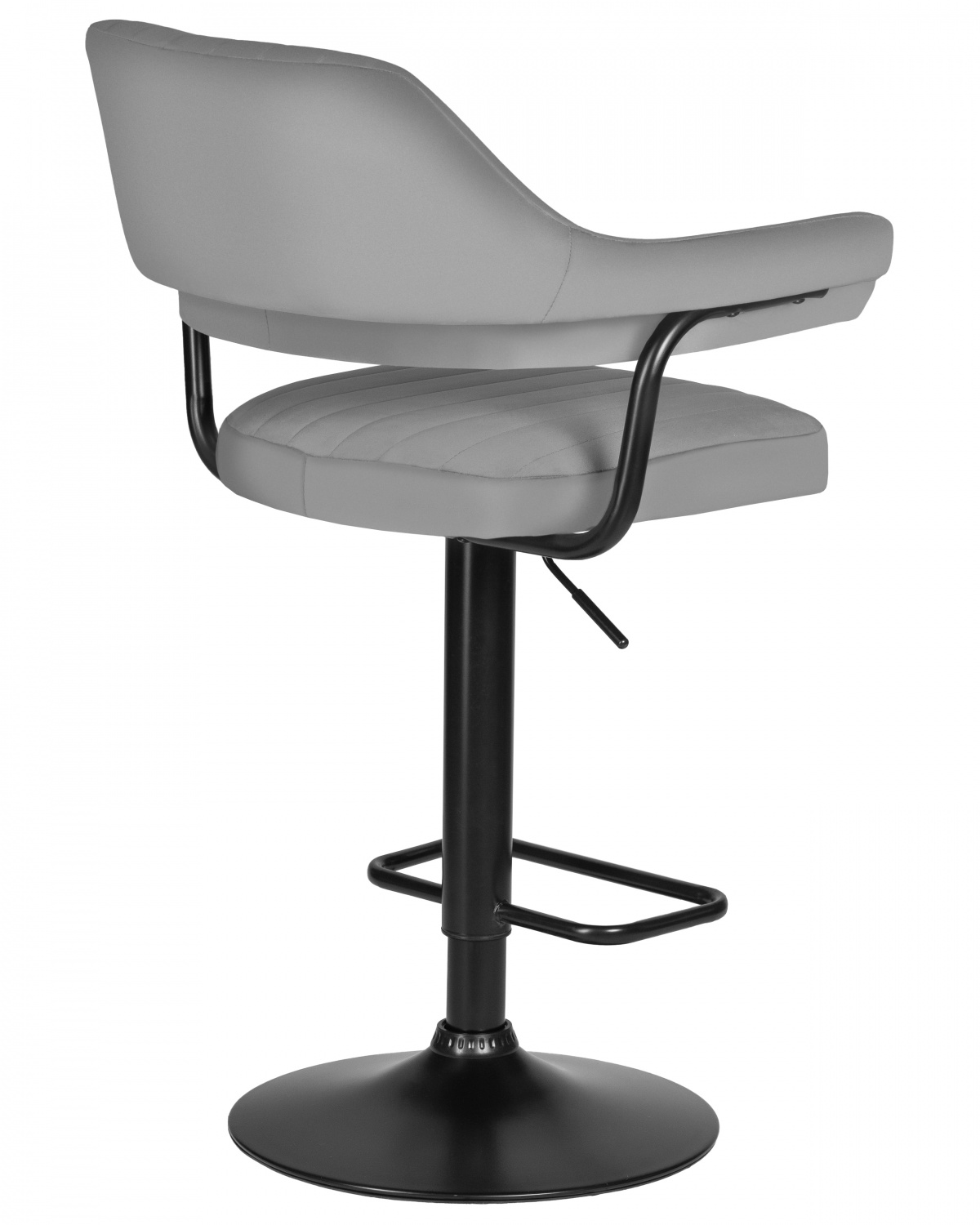 Стул барный DOBRIN CHARLY BLACK, серый велюр (MJ9-75)