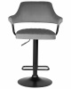 Стул барный DOBRIN CHARLY BLACK, серый велюр (MJ9-75)