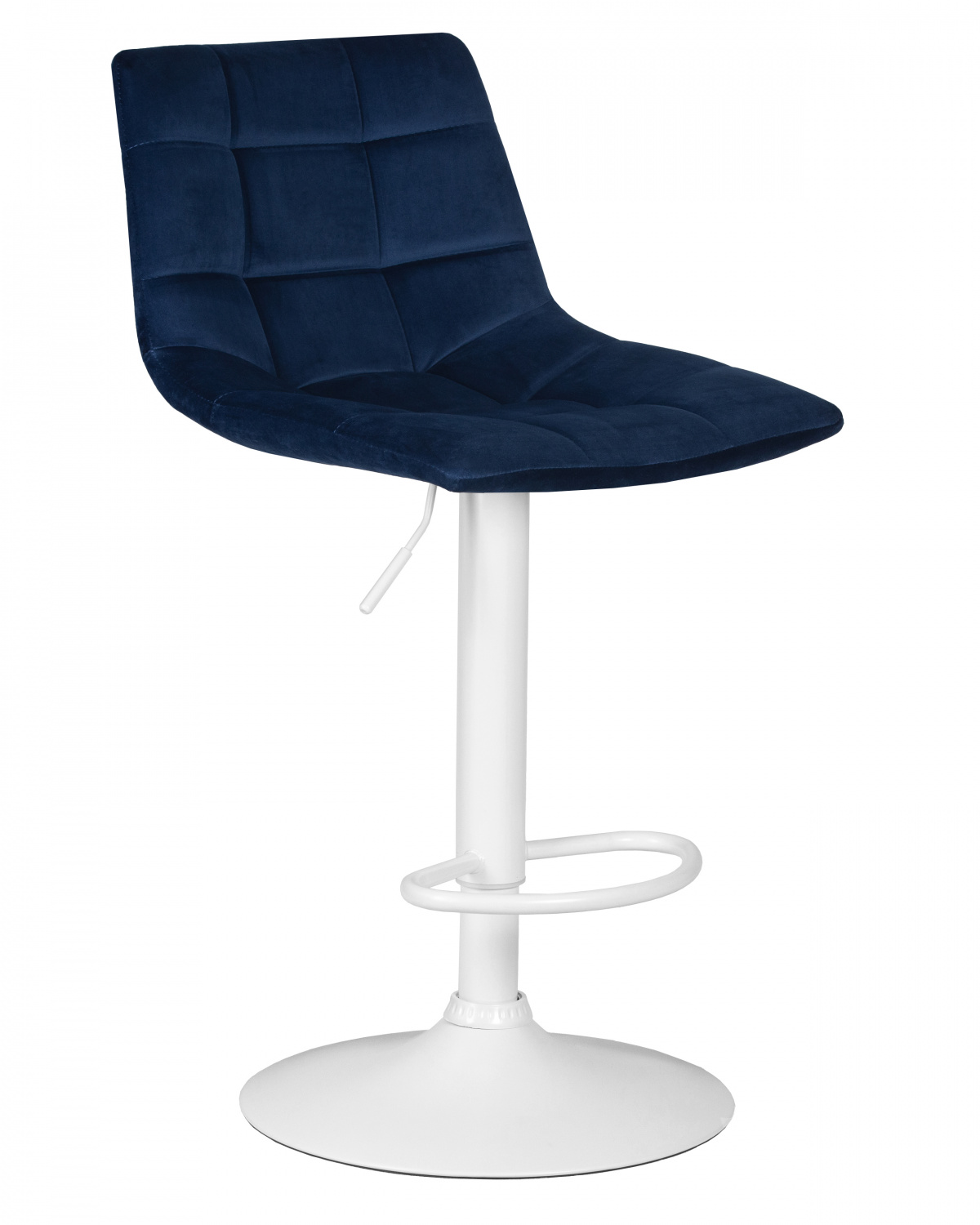 Стул барный DOBRIN TAILOR WHITE, синий велюр (MJ9-117)
