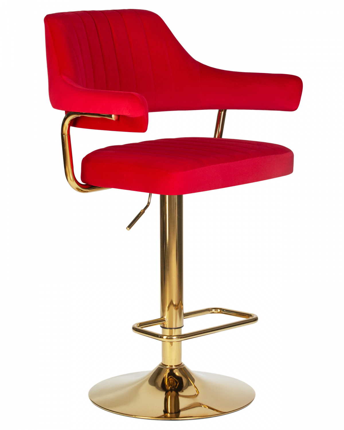 Стул барный DOBRIN CHARLY GOLD, красный велюр (MJ9-45)