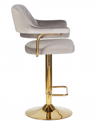 Стул барный DOBRIN CHARLY GOLD, серый велюр (MJ9-75)