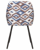 Стул обеденный DOBRIN MARKUS, ЭМАЛЬ ЧЕРНЫЙ МУАР ткань Candy Silver+Escada Ocean