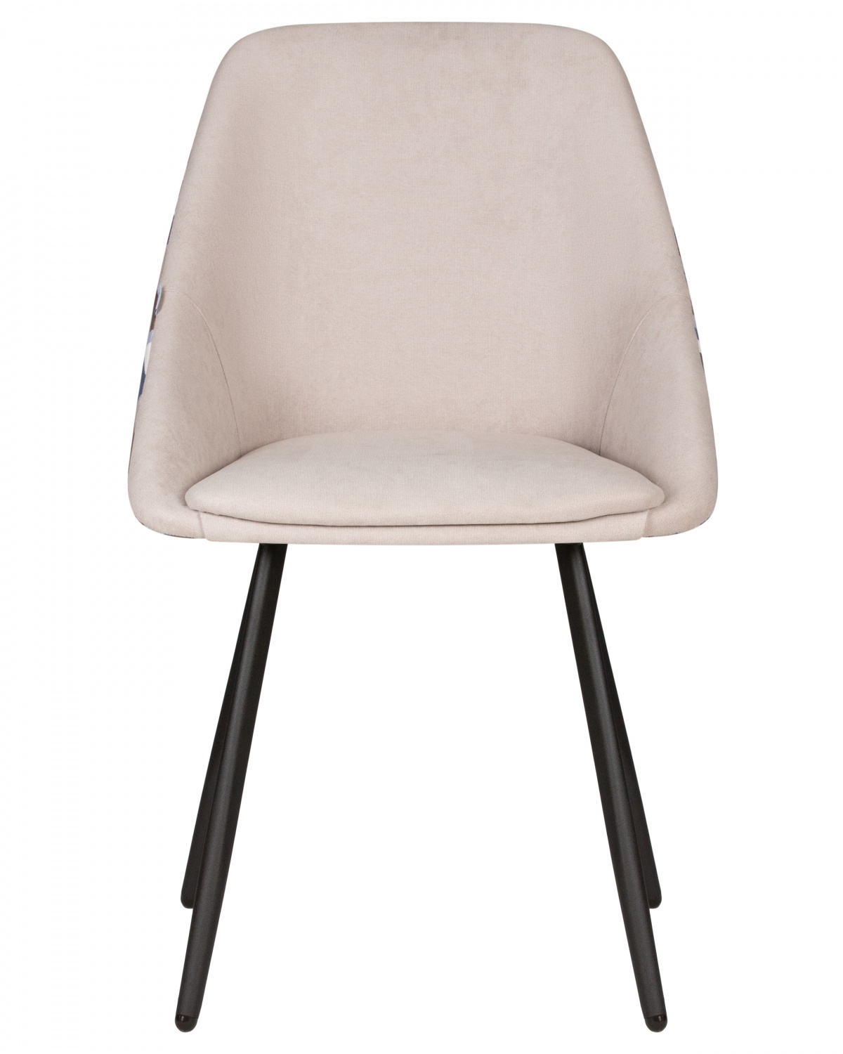 Стул обеденный DOBRIN MARKUS, ЭМАЛЬ ЧЕРНЫЙ МУАР ткань Candy Silver+Escada Ocean