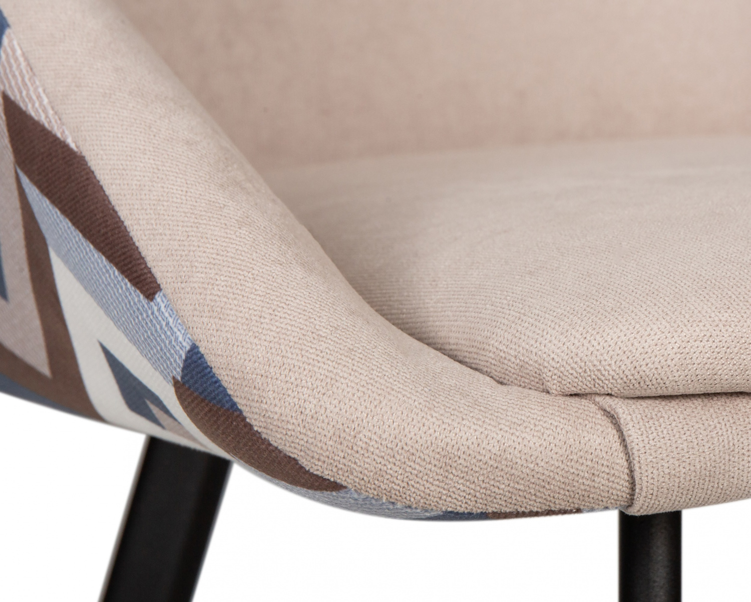 Стул обеденный DOBRIN MARKUS, ЭМАЛЬ ЧЕРНЫЙ МУАР ткань Candy Silver+Escada Ocean