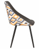 Стул обеденный DOBRIN MARKUS, ЭМАЛЬ ЧЕРНЫЙ МУАР ткань Candy Graphite+Escada Ochre