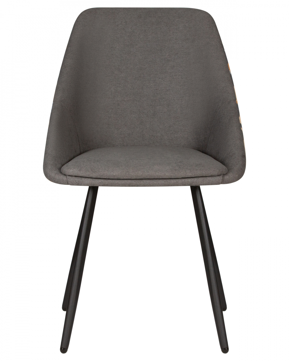 Стул обеденный DOBRIN MARKUS, ЭМАЛЬ ЧЕРНЫЙ МУАР ткань Candy Graphite+Escada Ochre