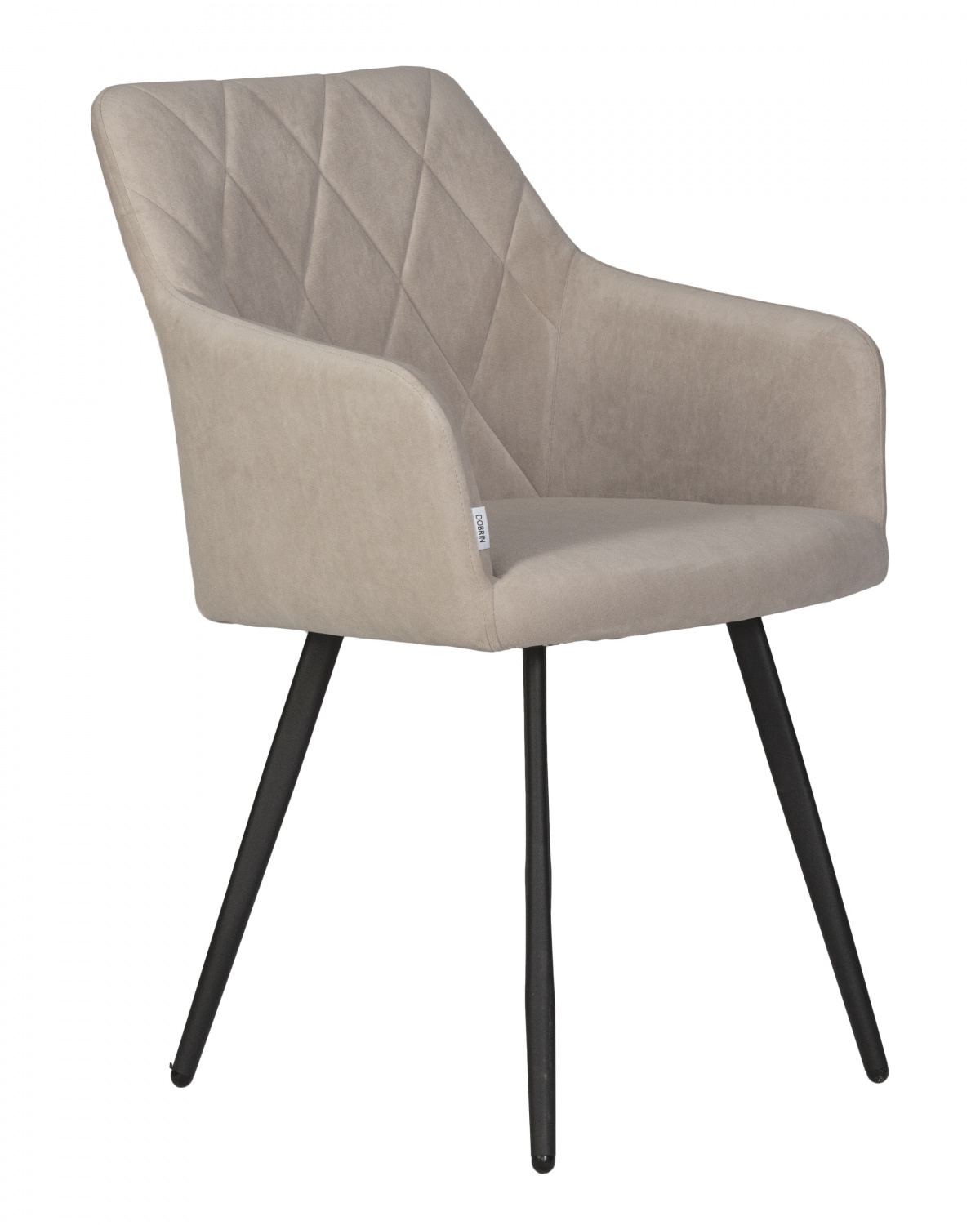 Стул обеденный DOBRIN ROBY, ЭМАЛЬ ЧЕРНЫЙ МУАР велюр Catania Humus