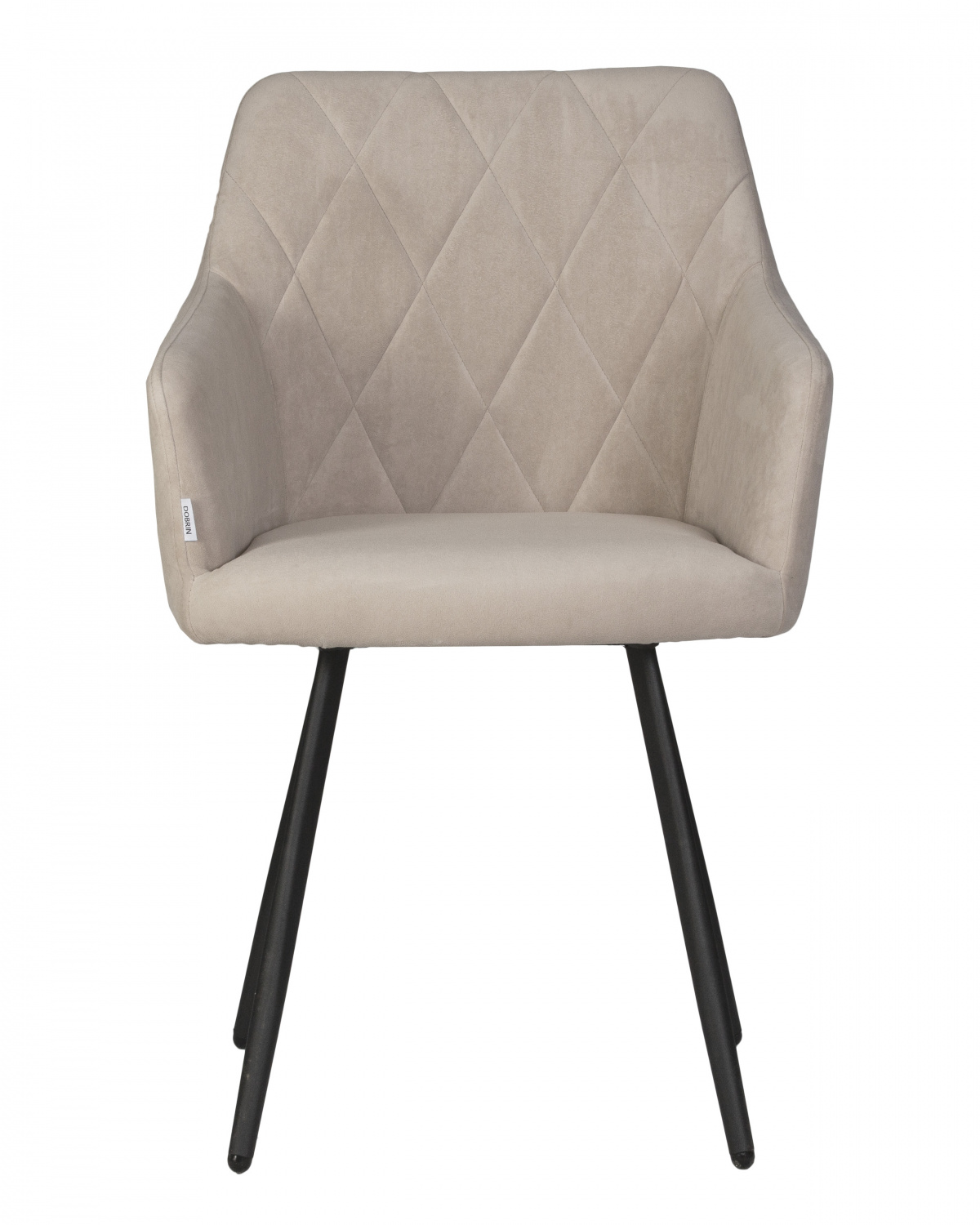 Стул обеденный DOBRIN ROBY, ЭМАЛЬ ЧЕРНЫЙ МУАР велюр Catania Humus