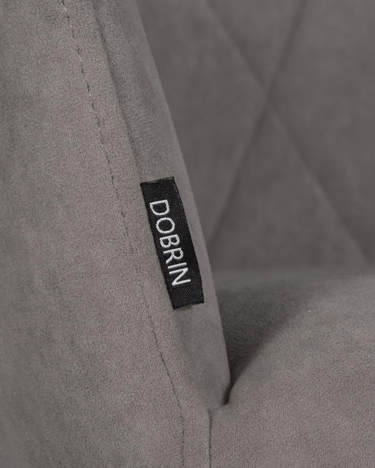 Стул обеденный DOBRIN ROBY, ЭМАЛЬ ЧЕРНЫЙ МУАР велюр Catania Cocoa