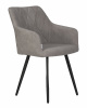 Стул обеденный DOBRIN ROBY, ЭМАЛЬ ЧЕРНЫЙ МУАР велюр Catania Smoke