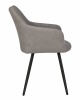 Стул обеденный DOBRIN ROBY, ЭМАЛЬ ЧЕРНЫЙ МУАР велюр Catania Smoke