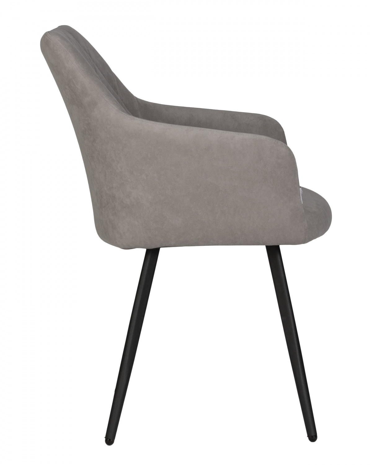 Стул обеденный DOBRIN ROBY, ЭМАЛЬ ЧЕРНЫЙ МУАР велюр Catania Smoke